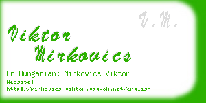 viktor mirkovics business card